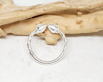 925 GENUINE Sterling Silver Bracelet RING, Cocoa Pod RING, Silver Cocoa Pod Bayra Ring, Hand Carved Bangle Ring, West Indian Jewelry
