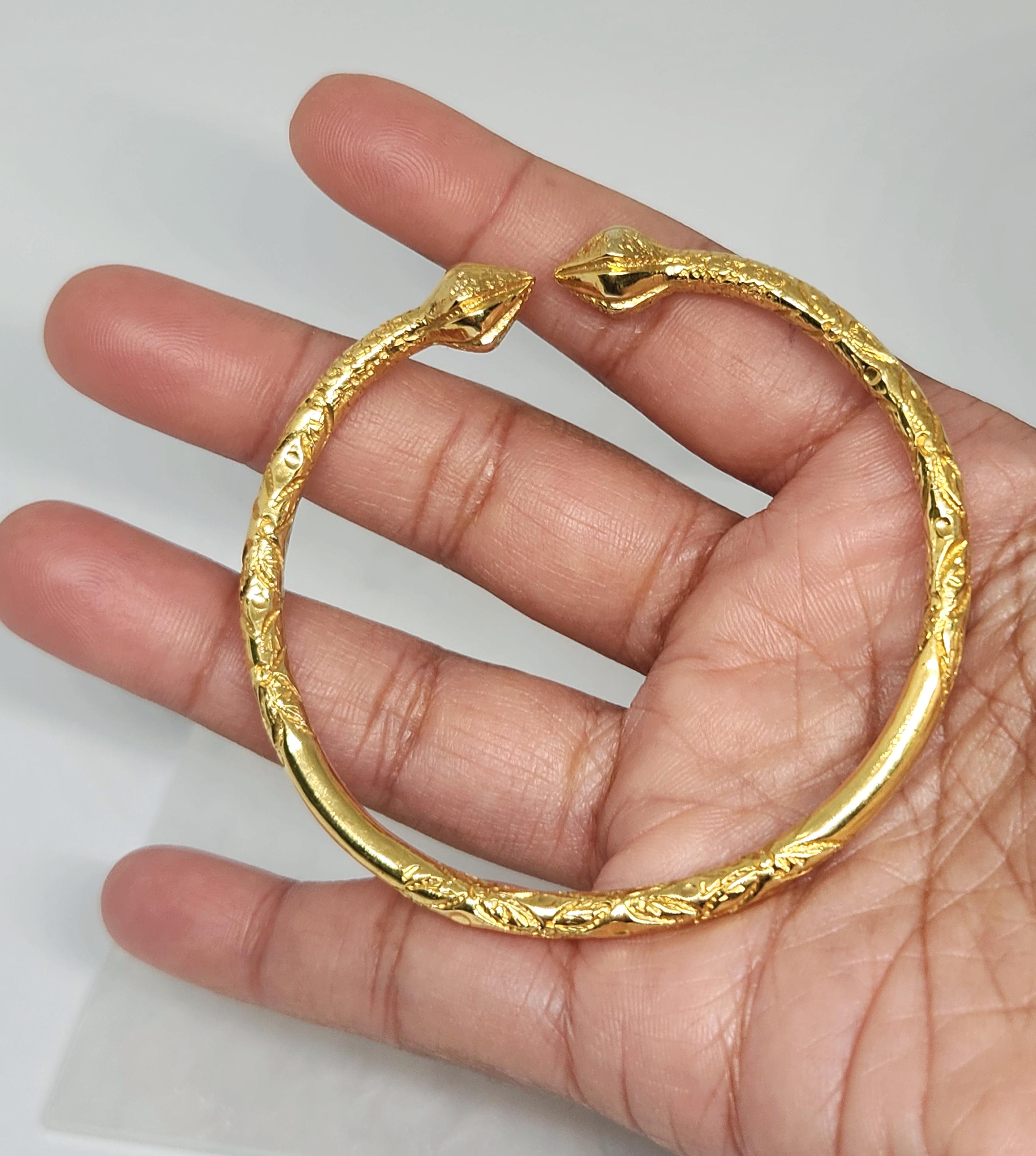 高い信頼 厚い信頼 Bracelet, VINTAGE Gold Yellow 10K Cocoa Bangle Gold Head アクセサリー