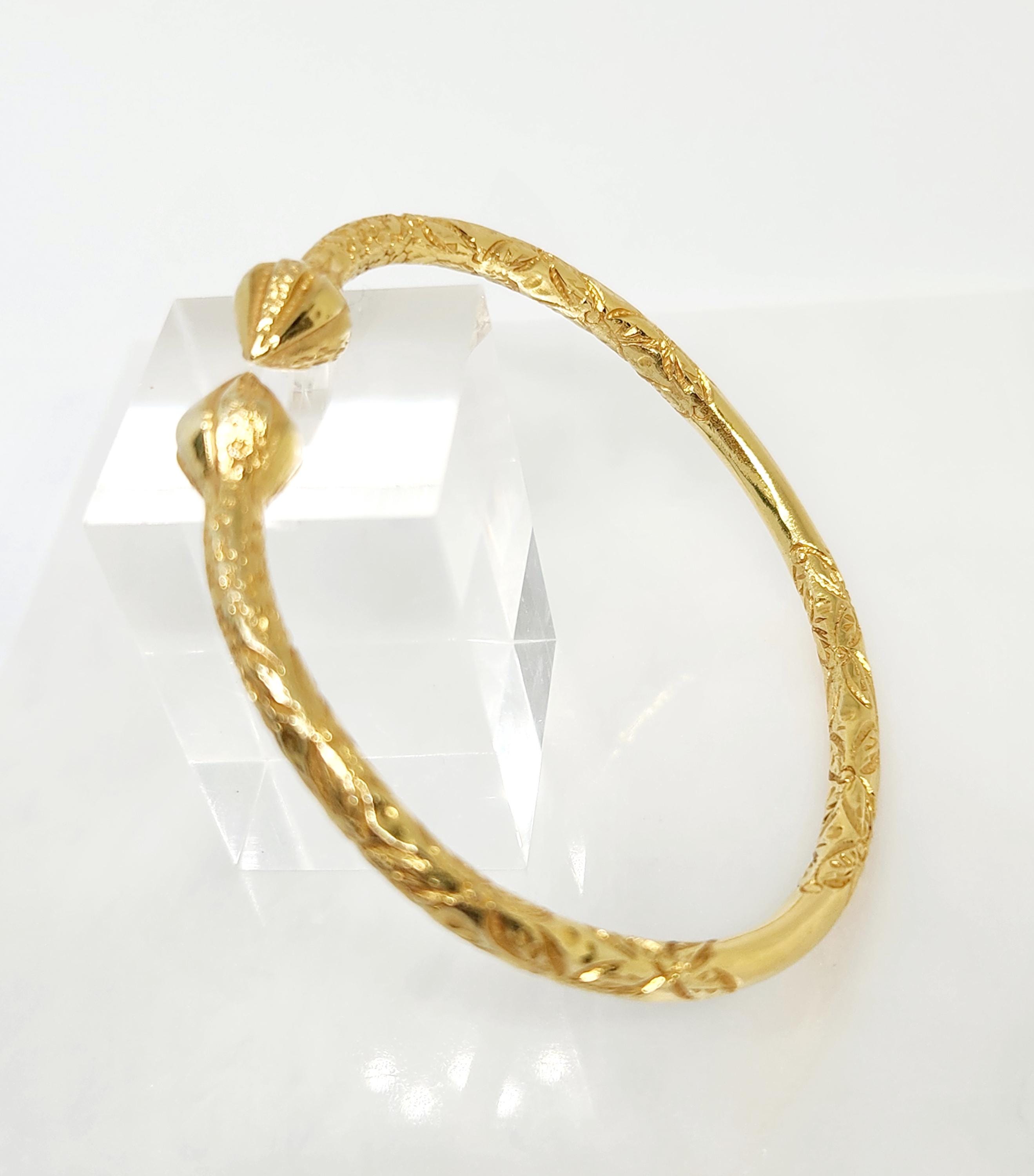 Sterling Silver & 18K Yellow Gold Caviar Lux Diamond Bangle