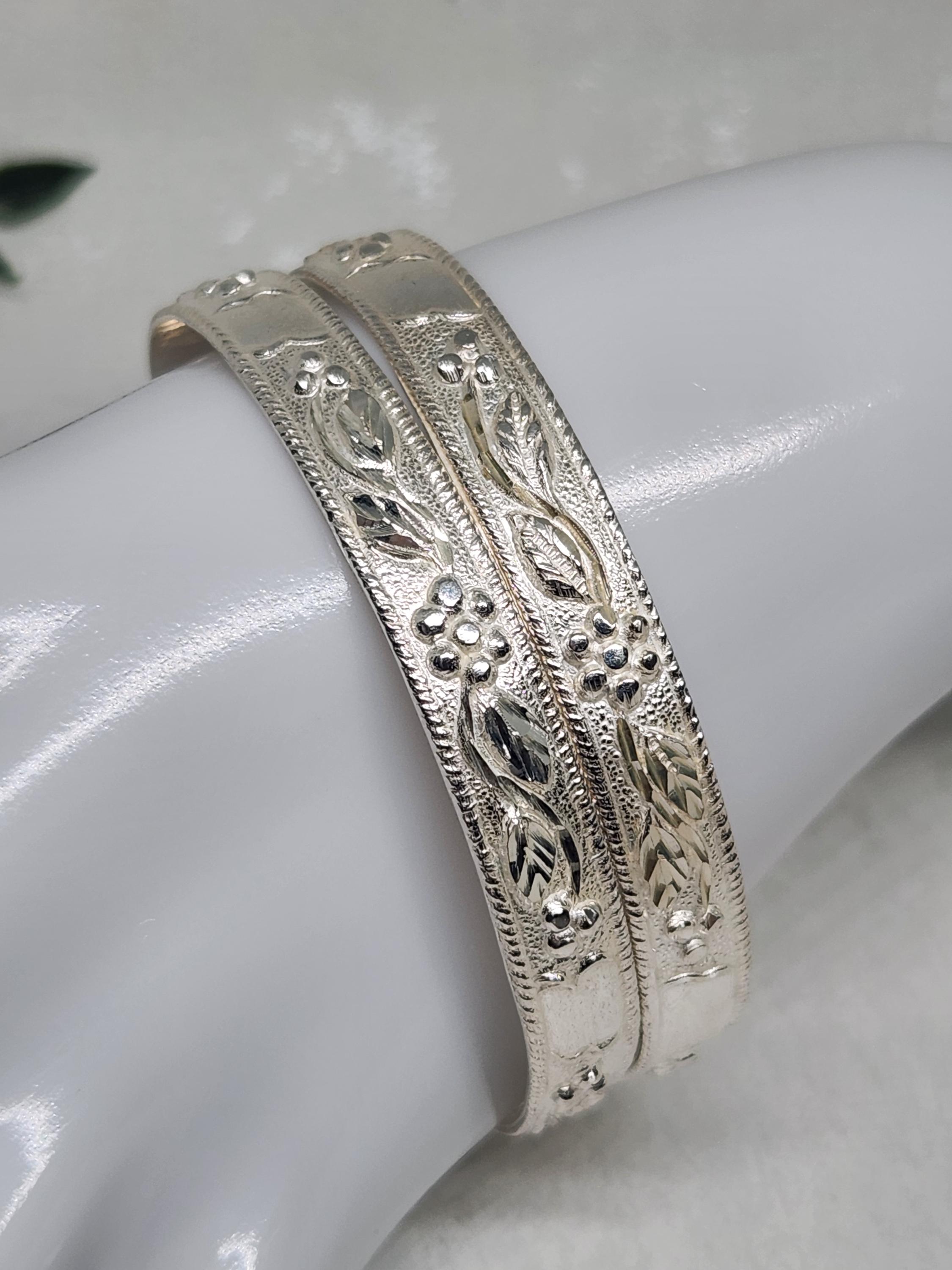 925 GENUINE Sterling Silver VINTAGE Bangles, Grape Head