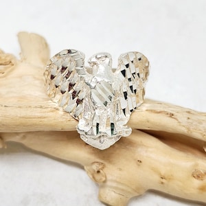 925 GENUINE Sterling Silver Eagle Ring, Silver Male Ring, Eagle Top Ring, Silver Bird Ring, Gift for him, Male Jewelry, Bird Jewelry,SIZE 12