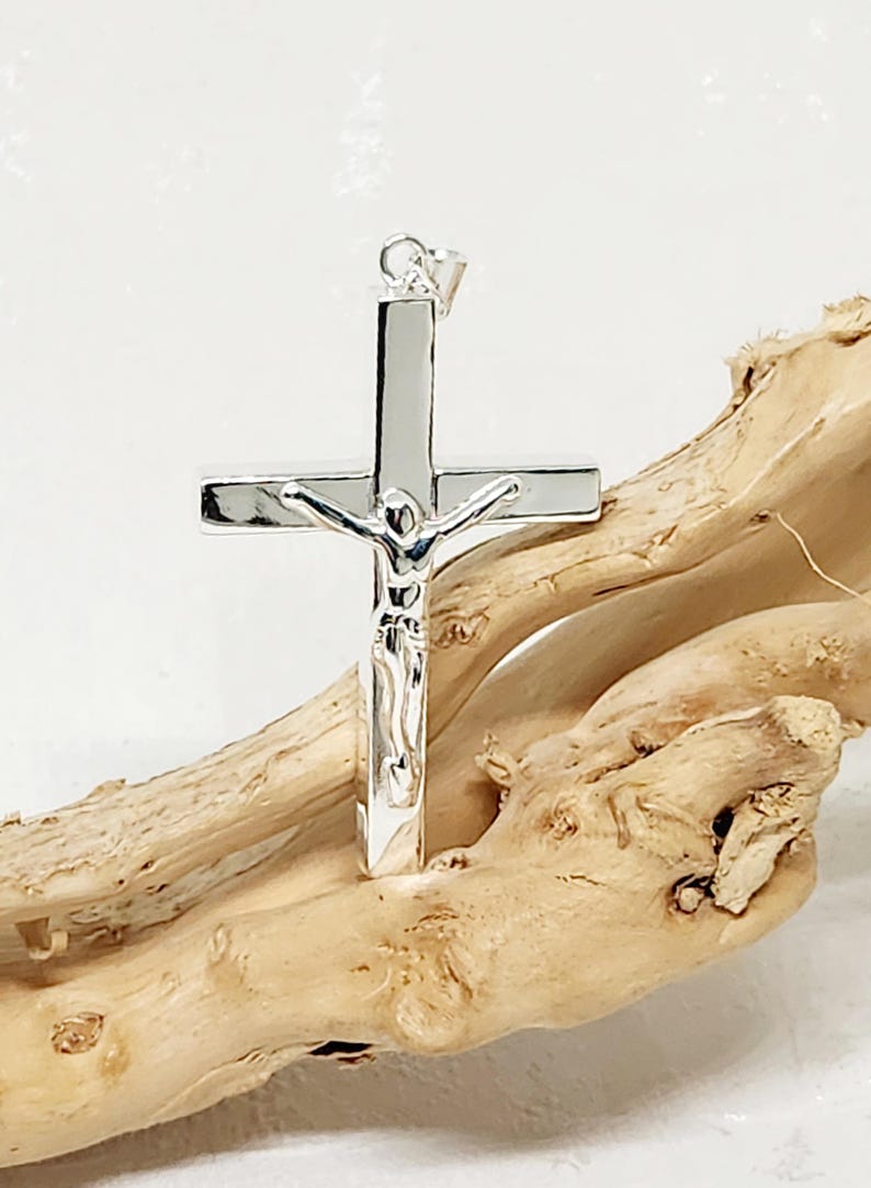 925 GENUINE Sterling Silver Cross Charm, Silver Crucifix Charm, Silver ...