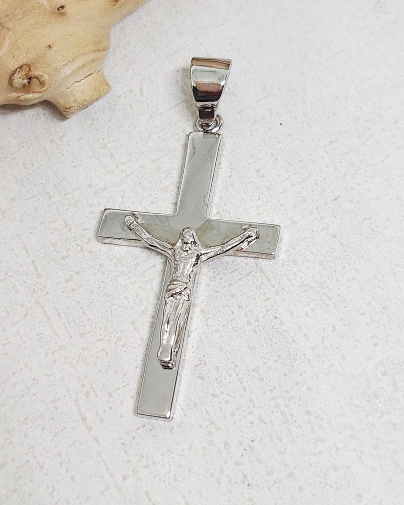 925 GENUINE Sterling Silver SOLID Cross Charm, Silver Crucifix Charm ...