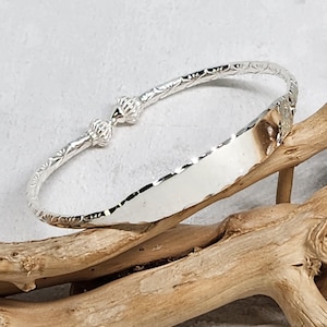 Custom Made Pure Sterling Silver ID Bangle for Adults and Kids With FREE  Engrave, Real Silver, Thickness 3mm - Etsy