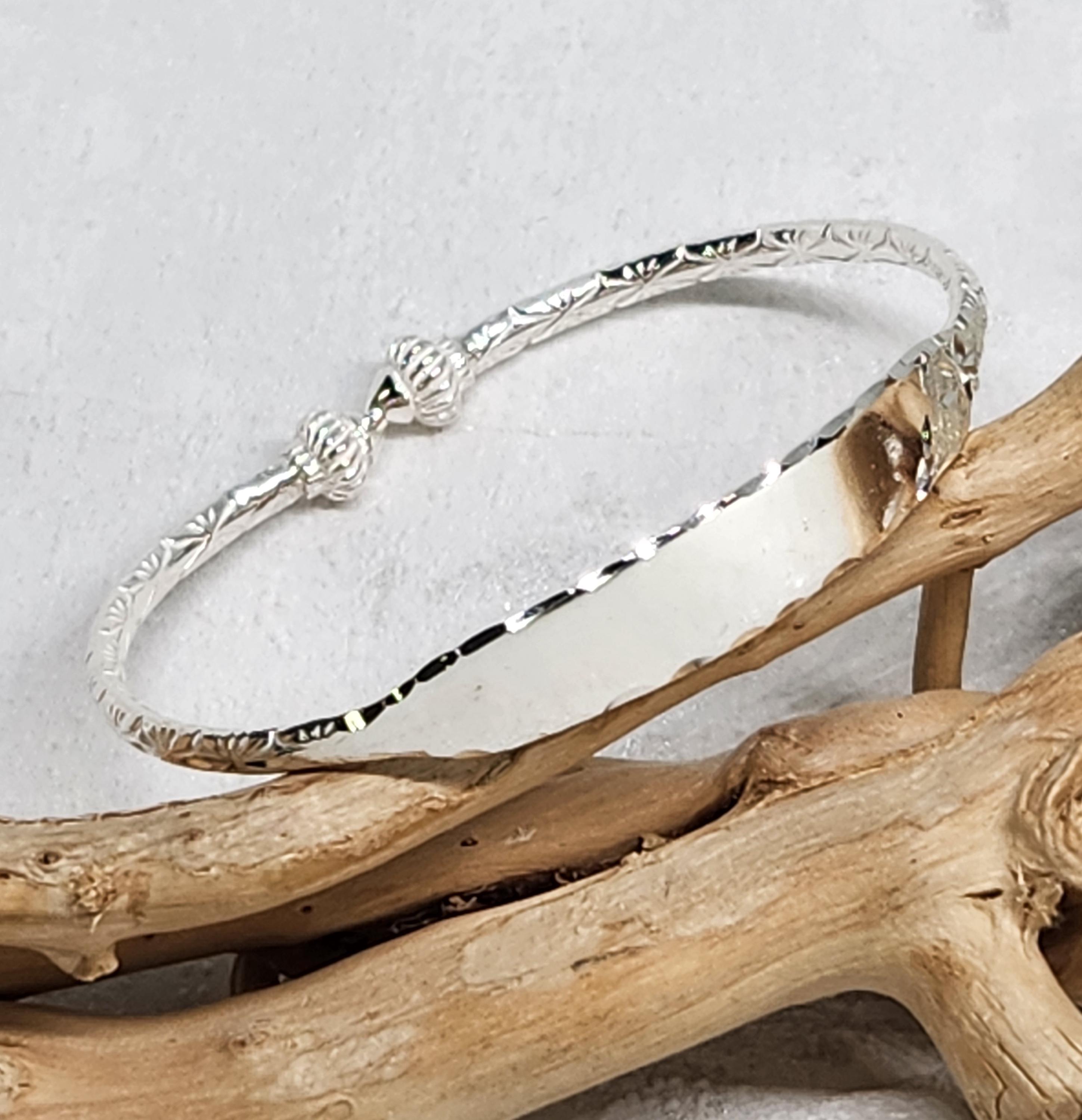 925 GENUINE Sterling Silver Child ID Bangle, Silver Baby Bangle