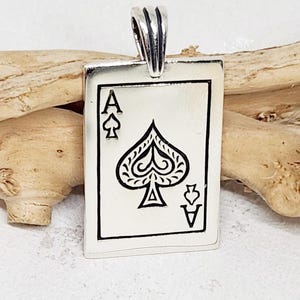 925 Echt Sterling Silber Spielkarte Anhänger, Silber Ace Karte Anhänger, Rechteck Karte Anhänger, Silber A Brief Charme, Silber Hobby Charme