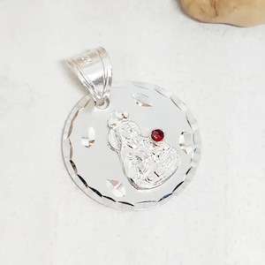 925 GENUINE STERLING SILVER Saint Barbara Charm, Silver Religious Charm, Silver St. Barbara Medallion, Religious Gift, Round St. Barbara
