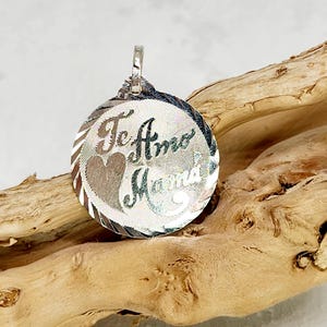 925 GENUINE Sterling Silver Mom Charm, I Love You Mama Charm, Te Amo Mama Charm, Silver Charm for Mom, Mother&#39;s Day Gift, Gift for Mom