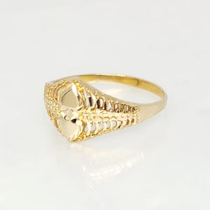 10K Yellow Gold VINTAGE Heart Ring, Double Heart Ring, Valentine Gift, Birthday Gift, Anniversary Gift, Gift for Girlfriend, SIZE 7.5