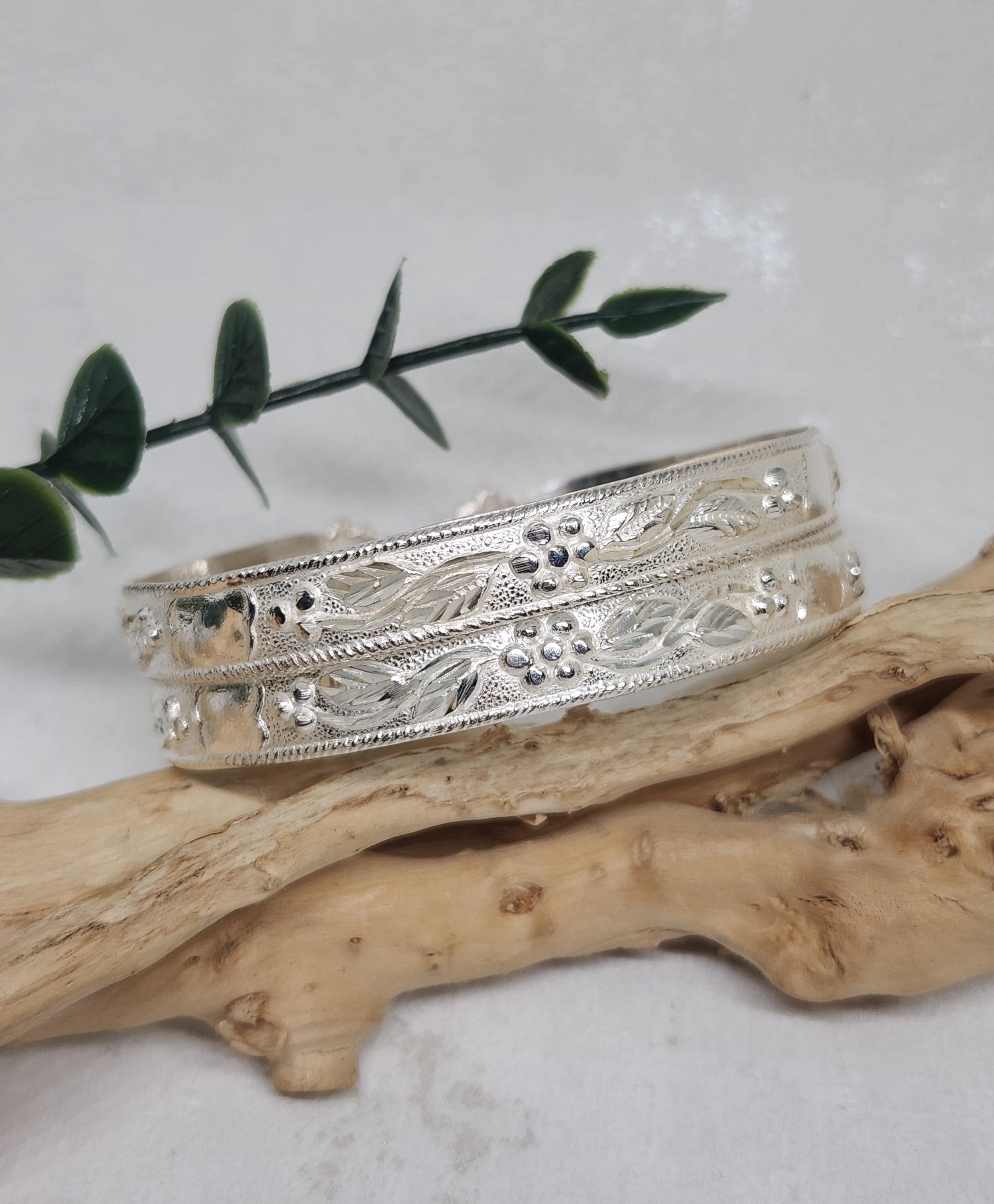 アクセサリー CTHY HERITAGE BANGLE RHODIUM SILVER Art Deco Bracelet, Filigree, Rhodium Plated, Hinged, Signed