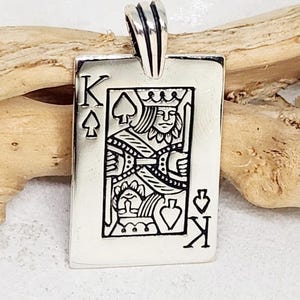 Colgante de naipes de plata esterlina 925 AUTÉNTICA, colgante de naipes de plata, colgante de naipes rectangulares, dije de letra A de plata, dije de pasatiempo de plata