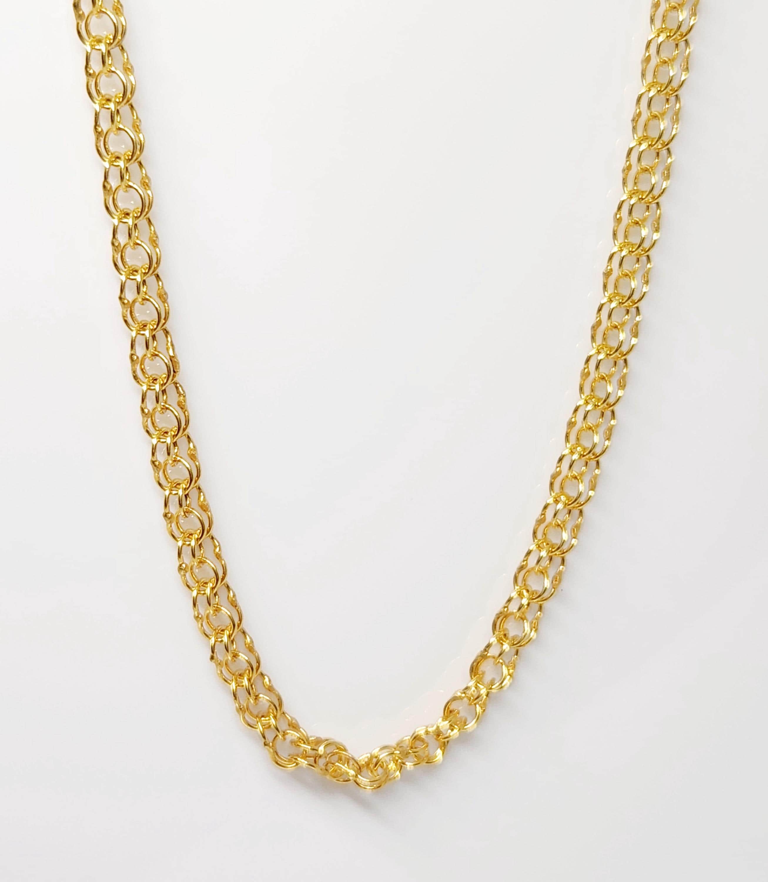 10K Yellow Gold Handmade Chain, Gold Spanish Link Chain, Caribbean