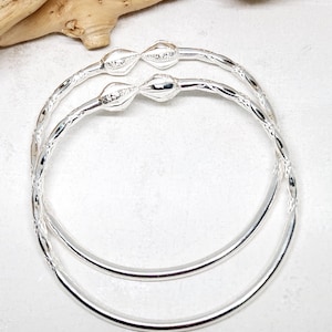 925 GENUINE Sterling Silver Cocoa Pod Bracelet, Hand Carved Bangles, Island Bangles, Silver Tulip Head Bangles, West Indian Jewelry