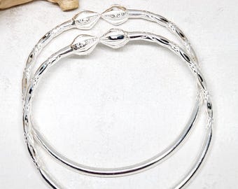 925 GENUINE Sterling Silver Cocoa Pod Bracelet, Hand Carved Bangles, Island Bangles, Silver Tulip Head Bangles, West Indian Jewelry