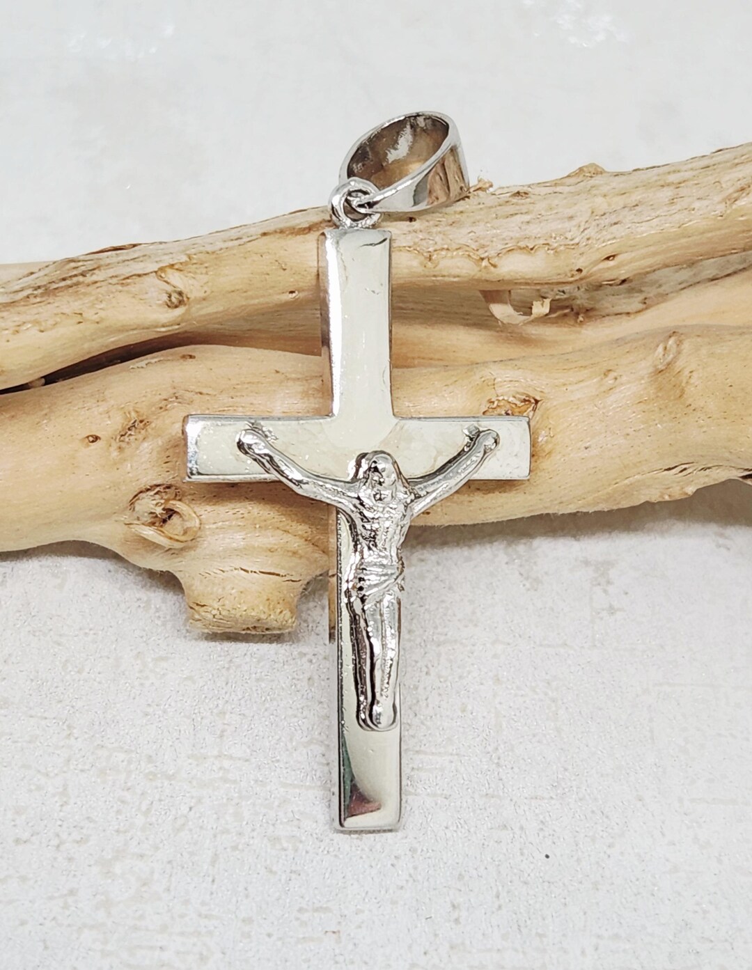 925 GENUINE Sterling Silver SOLID Cross Charm, Silver Crucifix Charm ...