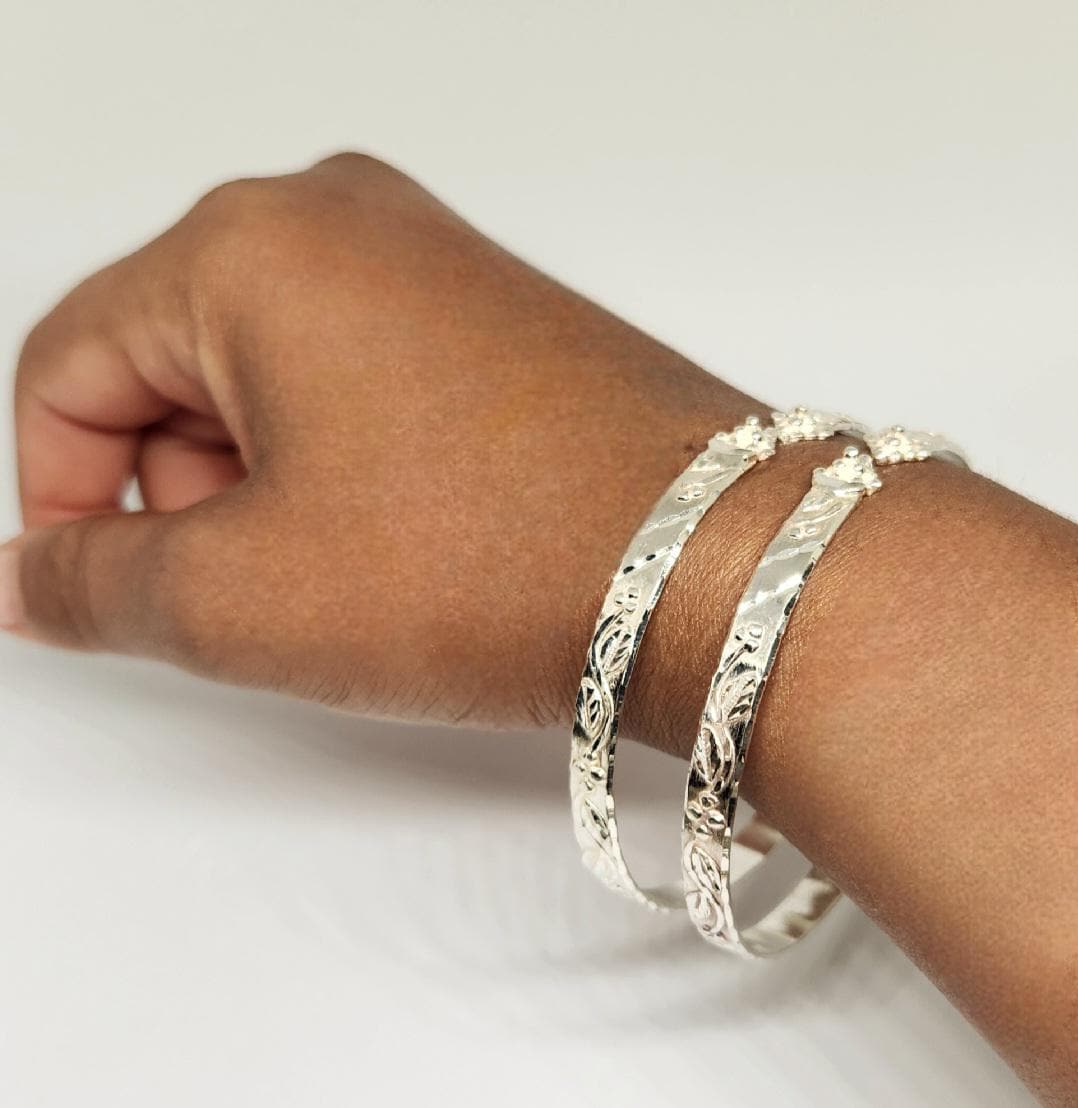 925 GENUINE Sterling Silver VINTAGE Bangles, Grape Head