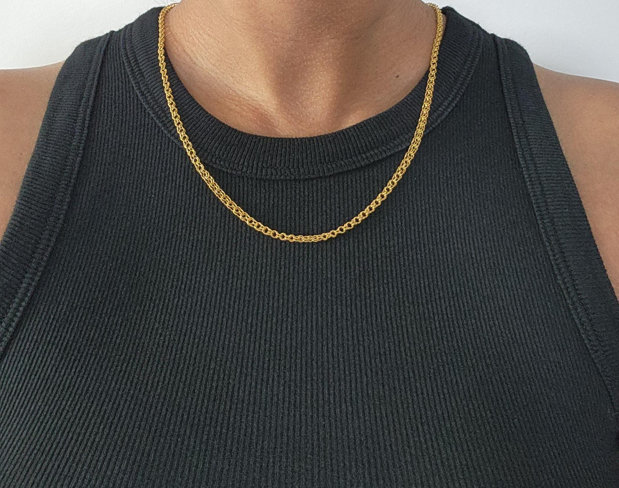 10K Yellow Gold Handmade Chain, Gold Spanish Link Chain