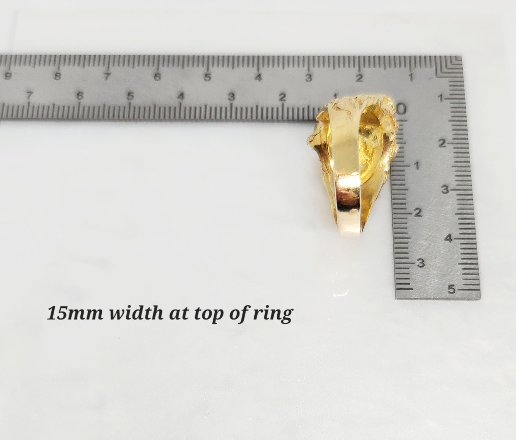 10Kイエローゴールドヴィンテージライオンリング、ゴールドレオリング