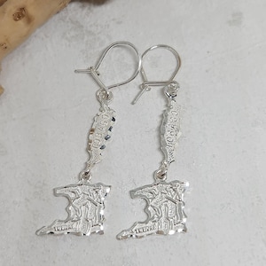 925 ECHT STERLING ZILVEREN Trinidad en Tobago-kaartoorbellen, West-Indische sieraden, Caribische sieraden, Trinidad-souvenir, cadeau voor Trini