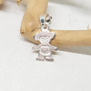 925 Genuine Sterling Silver Child Pendant, Silver Girl Charm, Gift for Child, Baby Shower Gift, Gift for Girl Mom, Charm for Girl, 14 x 12MM