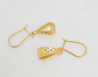 Boucles D'oreilles Pendantes Nœud Antillais Plaqué Or 18 Carats - Marque Petugons, Neuves Avec étiquettes