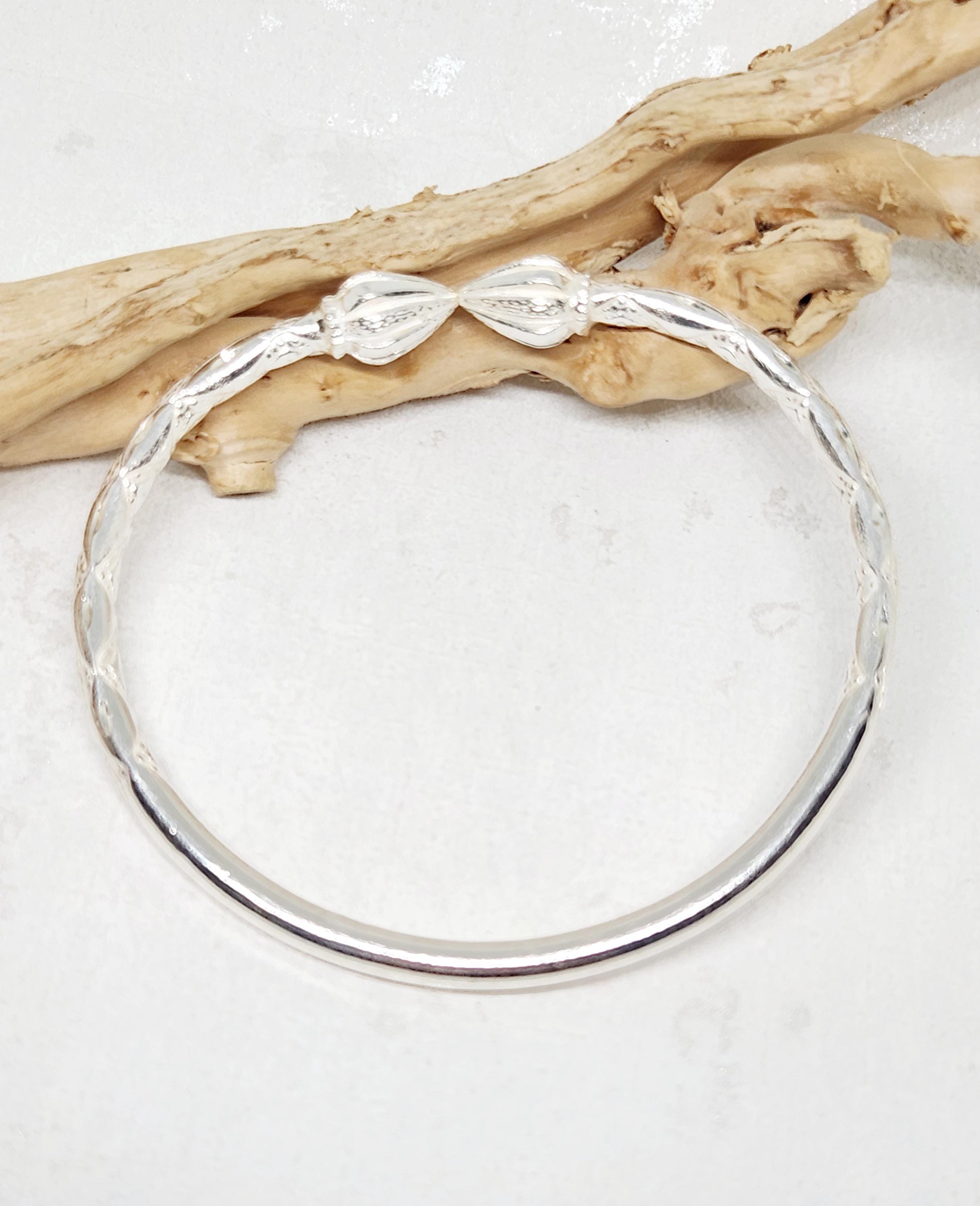 925 GENUINE Sterling Silver Bangle, Large Solid Bangle, Hand