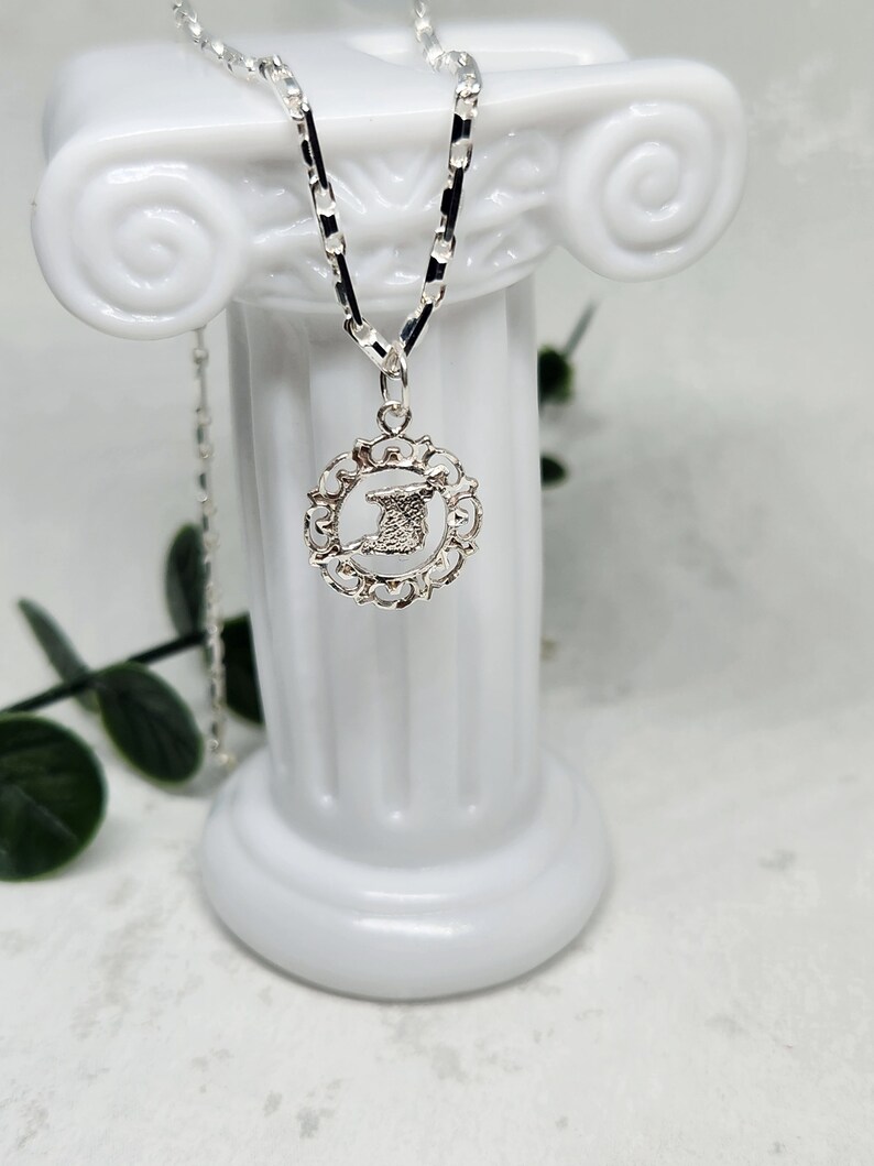 Argento Sterling West Virginia Stato Mappa Ciondolo / Ciondolo - Foto 7