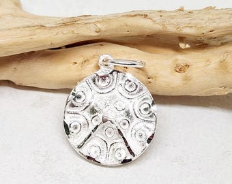 925 Genuine Sterling Silver Steel Pan Charm, Steel Drum Charm, Steel Pan Charm, Musical Instrument Charm, 3D Pan, Trinidad Jewelry, 0.9"