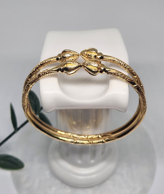 10K Genuine Gold VINTAGE Bangles, Cocoa Head Brac… - image 1