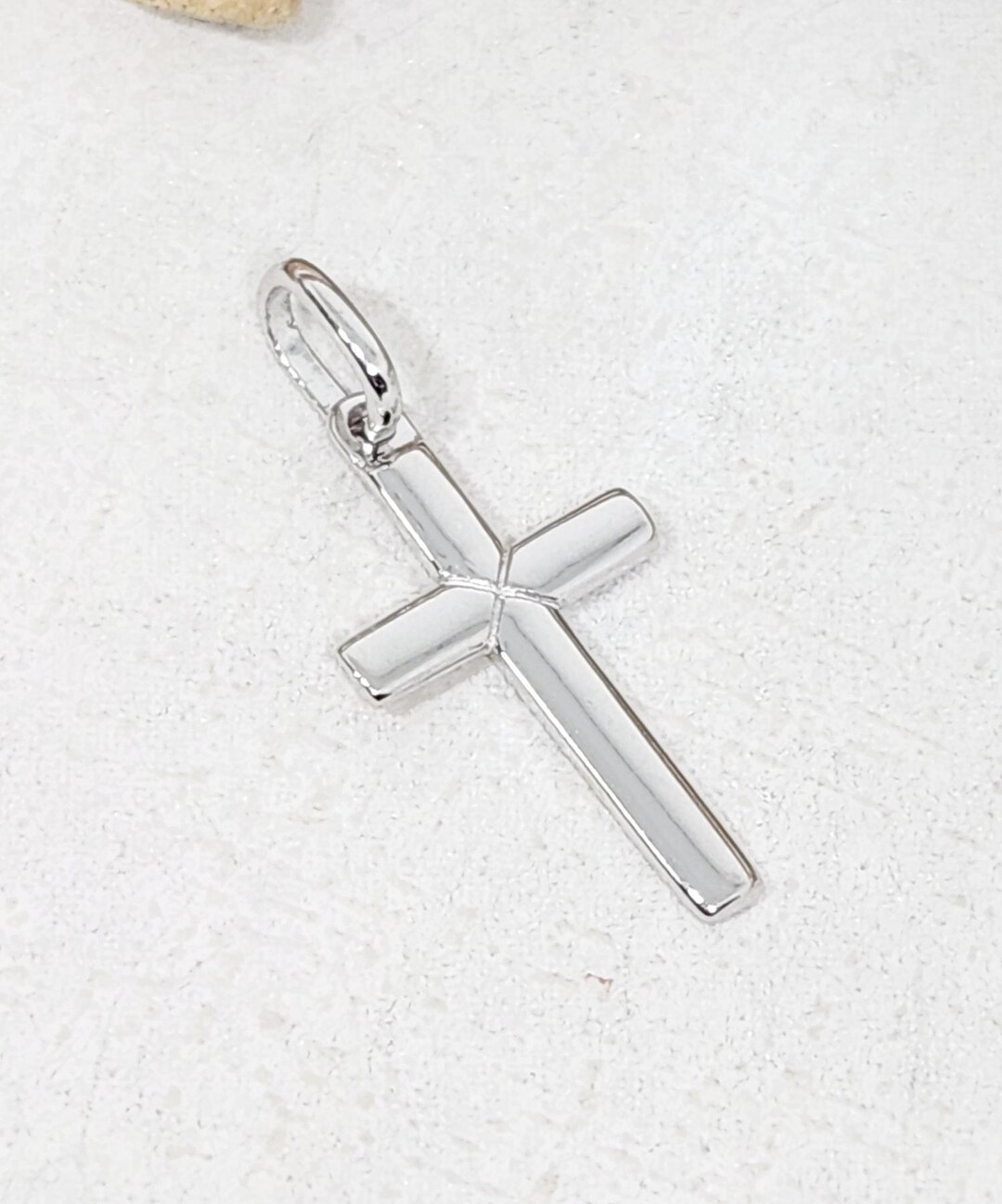 925 GENUINE Sterling Silver Small Cross Charm, Plain Silver Cross Charm ...