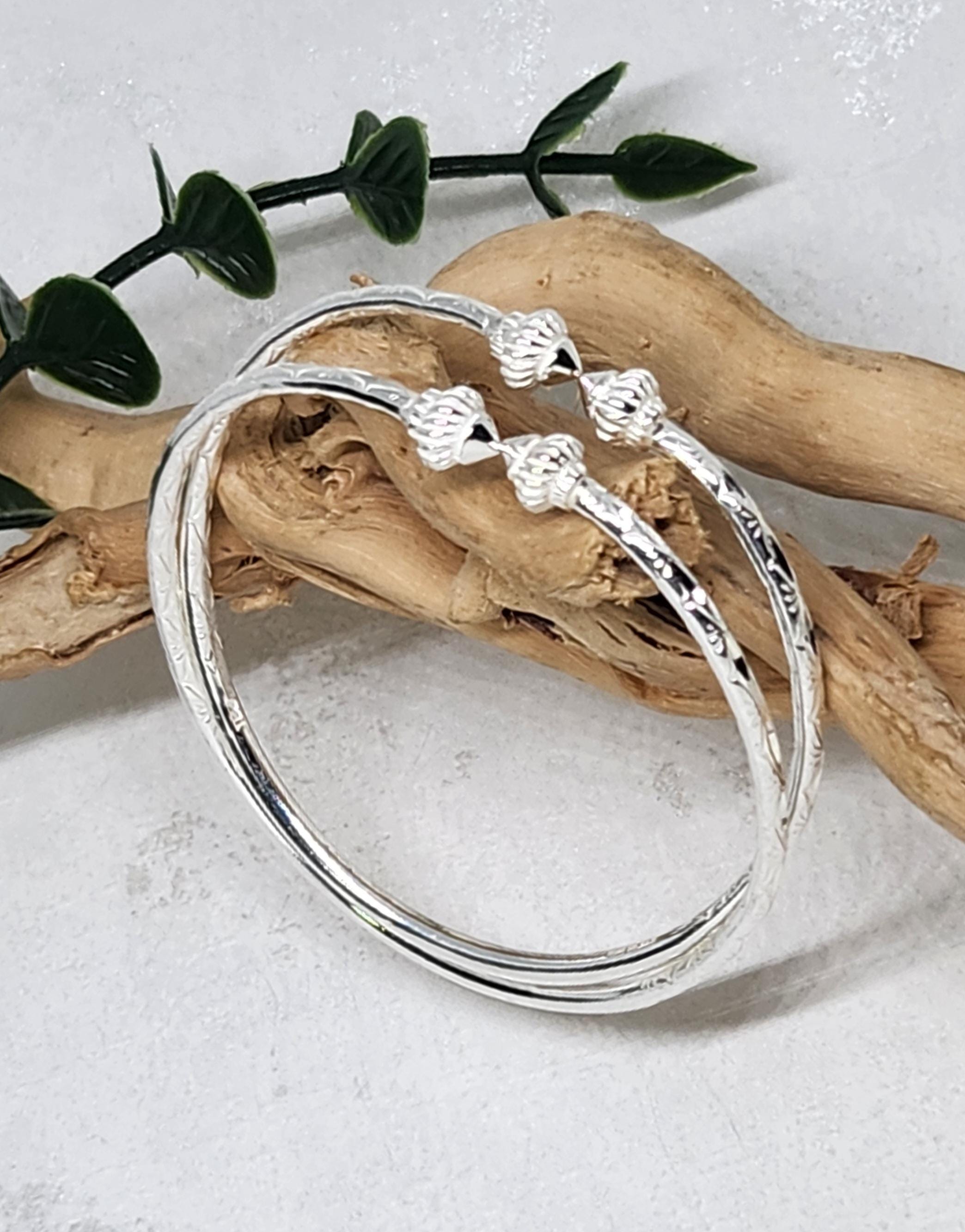 925 Genuine Sterling Silver SMALL Bangles, Cone Head Bangle