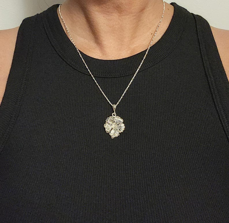 925 Genuine Sterling Silver Flower Pendant, Silver Hibiscus Pendant ...