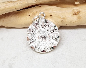 925 Genuine Sterling Silver Steel Pan Charm, Steel Drum Charm, Steel Pan Charm, Musical Instrument Charm, 3D Pan, Trinidad Jewelry, 19mm dia