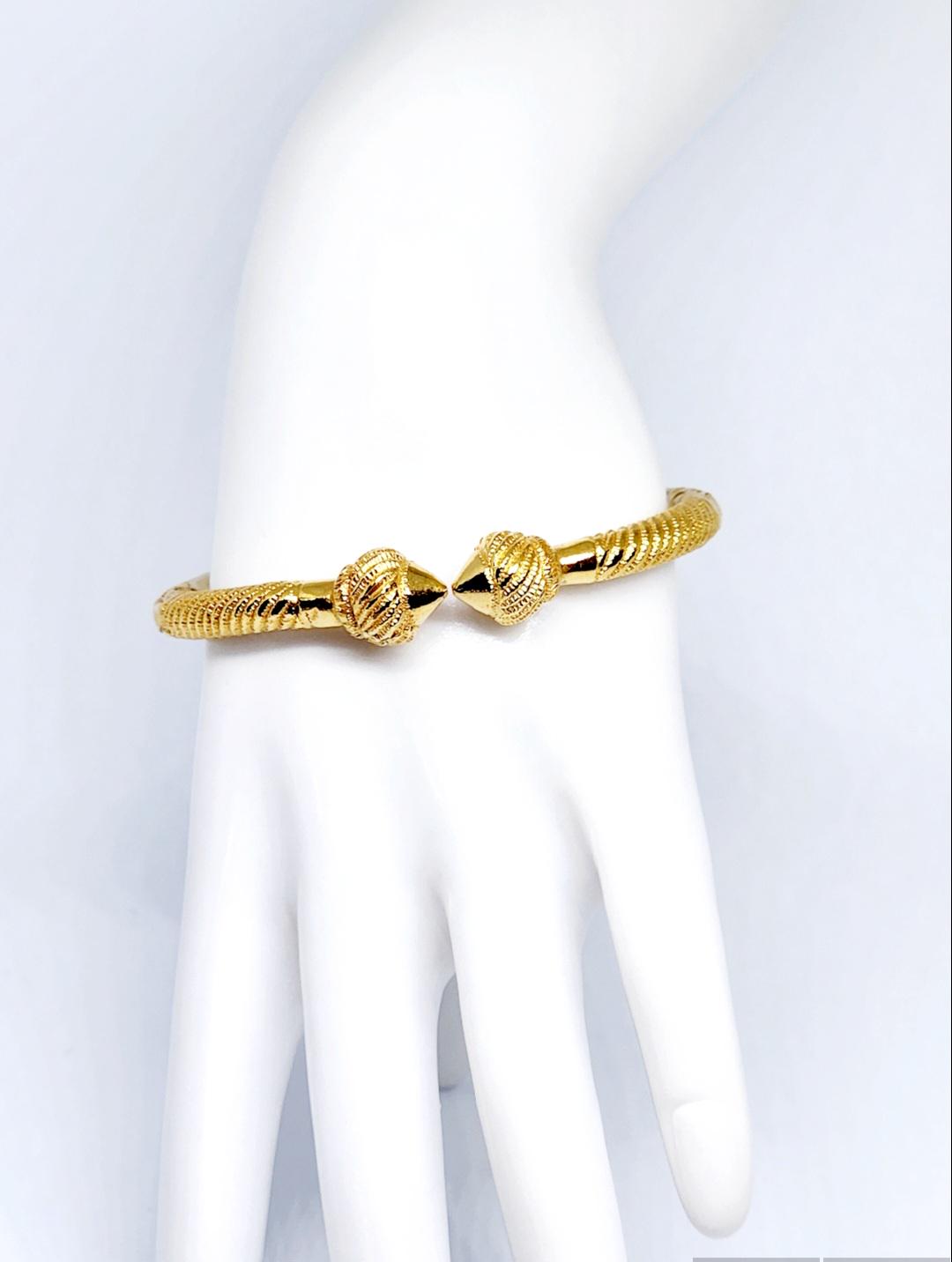 アクセサリー K10YG BANGLE 10K Yellow Gold Bangle Bracelet, 5mm Thick, 7