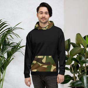 Unisex fleece hoodie met camouflageprint: opvallende streetwear-trui