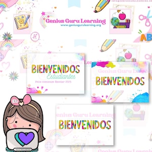 Welcome Students - Bienvenidos -  Digital Classroom Art (3 Designs)