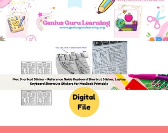 Sticker raccourci Mac - Guide du clavier imprimable (fichier numérique)