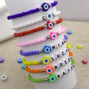 Personalised Bracelet For Kids/Child&#39;s Personalised Bracelet/Kids Party Gift/Jewellery For Kids/Jewellery For Toodlers/Rainbow Bracelet