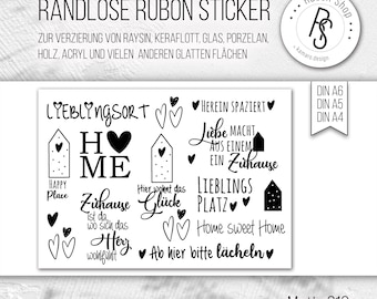 randlose Rub-on Sticker M212 Home sweet Home, Zuhause