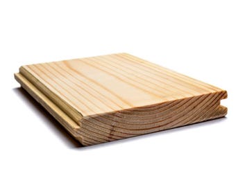 Lot de 10 lames de bardage à rainure et languette en bois massif des Flandres, 1 face semi-biseautée (naturel) 1,80 m2/carton 15x90x2000 mm