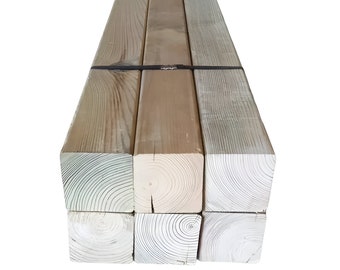 MADERTERRANEO Pack de 6 poteaux de clôture extérieur carrés en bois traité longueur 2000 mm