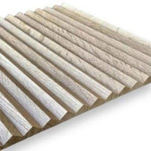 Revêtement mural flexible Palilleria effet pyramide 3D en chêne naturel 300 x 2 400 mm (0,72 m²/carton)