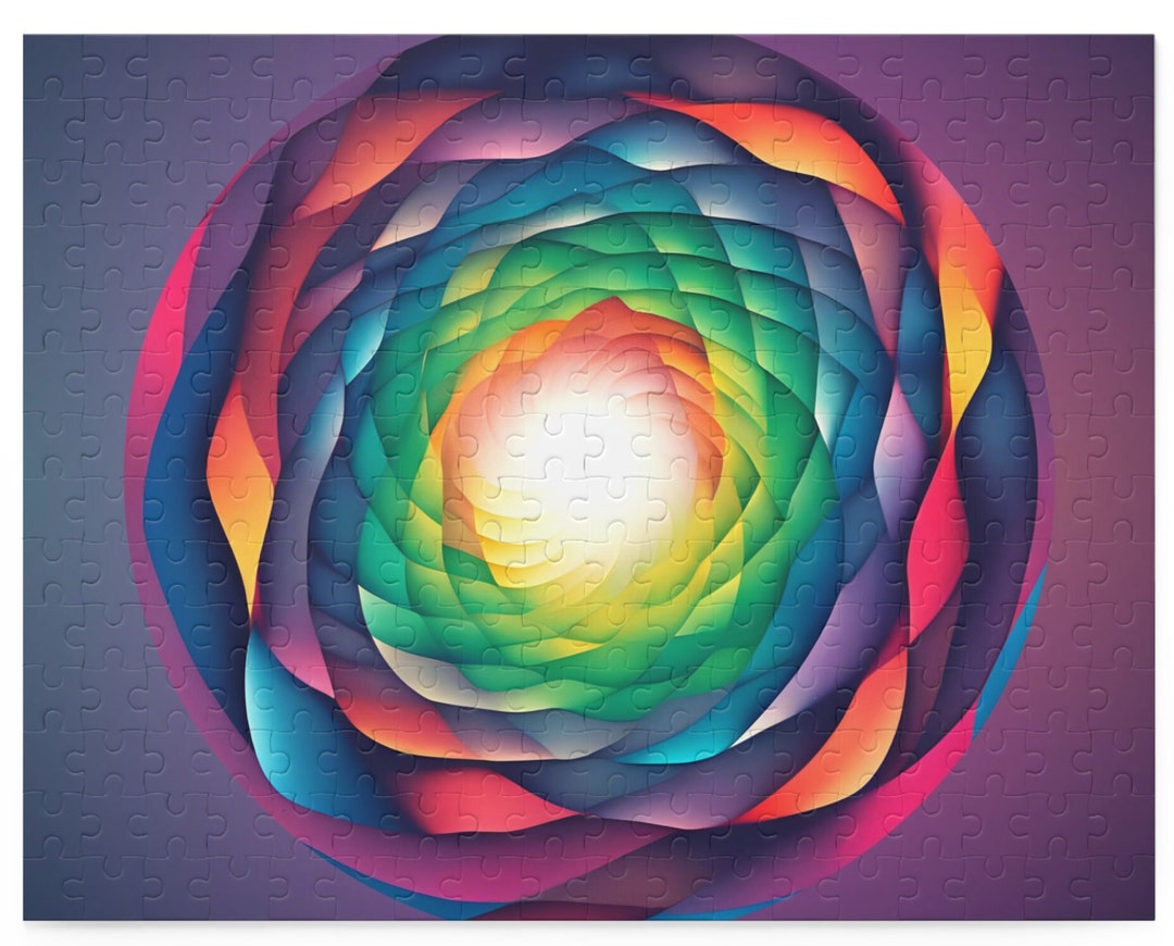 Gradient Jigsaw Puzzle Spiritual Vibrant Box Subtle Flower Etsy UK