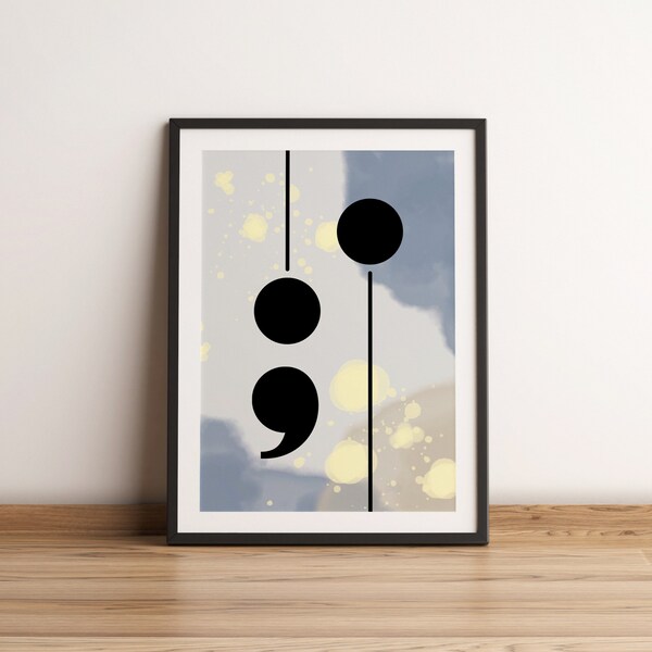 Semicolon Wall Art - Etsy