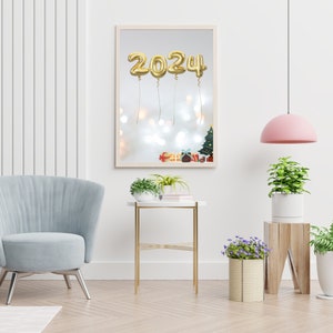 Happy new year 2024 wall art