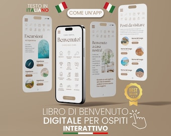Airbnb Italian Welcome Book Digital Interactive Mobile Template, Host Canva Editable Guest Guidebook Short term Vacation rental