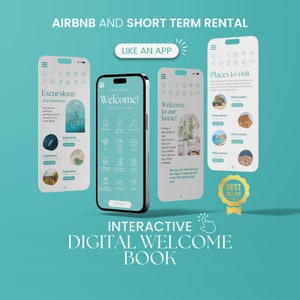 Airbnb Welcome Book Digital Interactive Mobile Template, Editable Guest Book, Canva Guidebook Host Template, VRBO Short term Vacation rental
