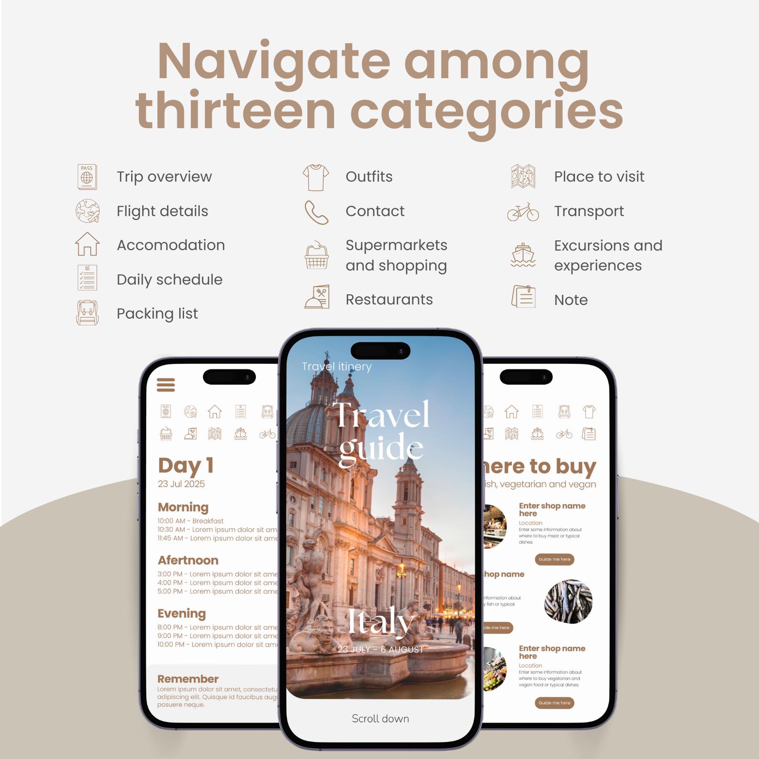Curated visual reference: Visual Reference: Modèle D Itinéraire De Voyage Planificateur De Voyage Mobile Guide