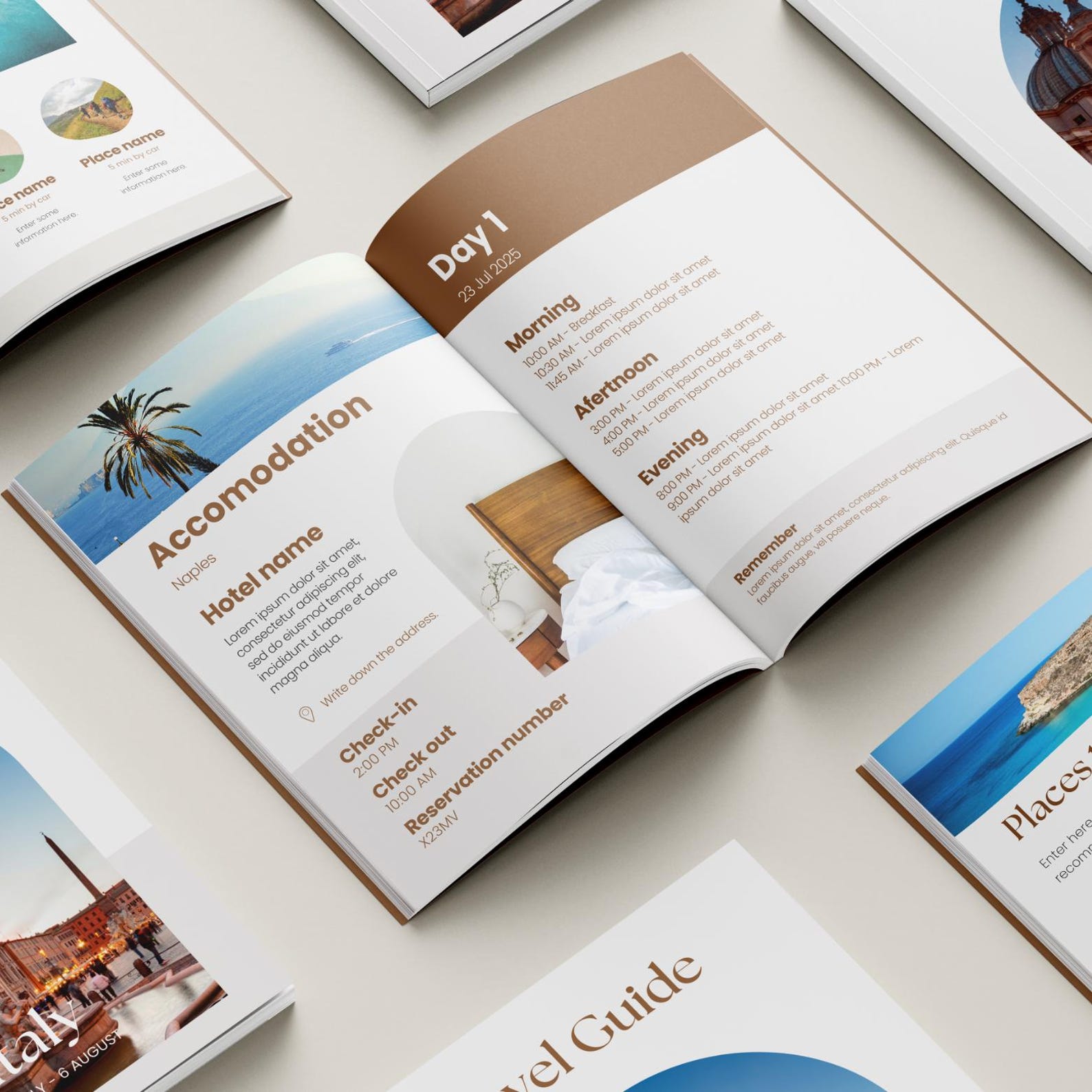 Travel Itinerary Bundle Template: Mobile & Printable Travel Guide for ...