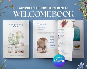 Airbnb Welcome Book Template, Printable Welcome Guide House Host Manual Guidebook, Canva Editable Guest Book VRBO Short Term Vacation Rental